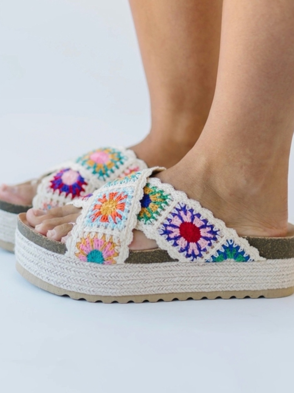 Dirty Laundry Crochet Platform Slide Sandals - worn once